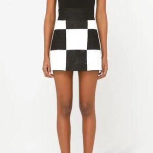 Dolce & Gabbana Black and White Patchwork Skirt